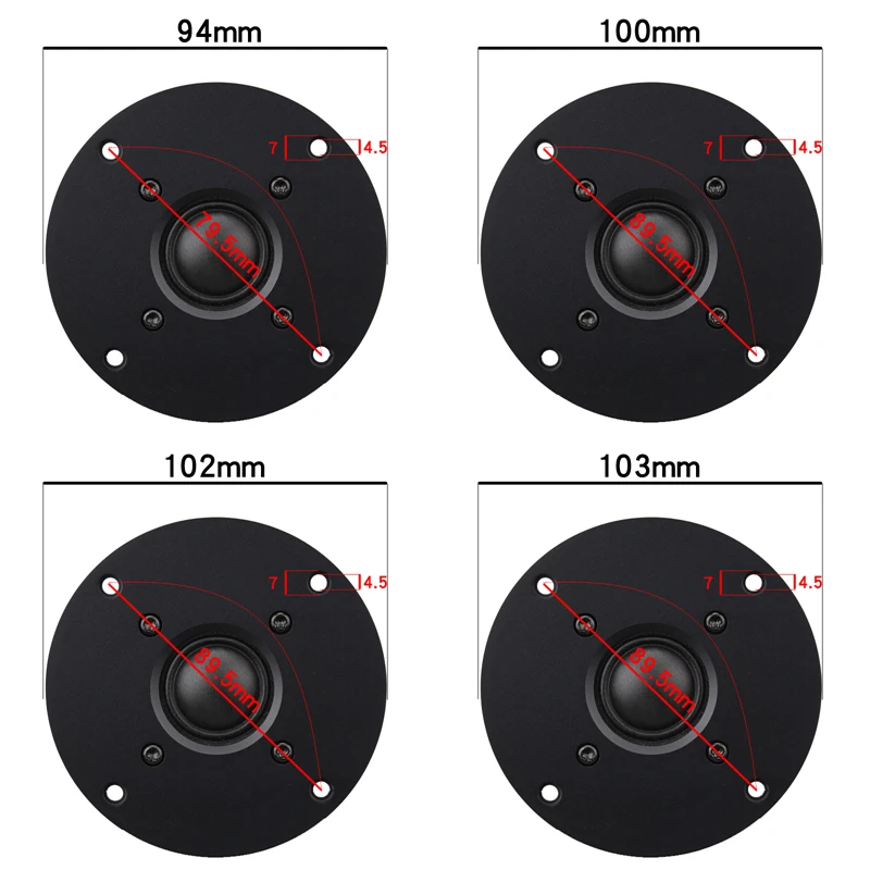 HIFIDIY LIVE 3.7 4 4.5 Inch Tweeter Speaker Unit Black Silk membrane 8OHM 30W ATreble Loudspeaker X1S 94 100 104 110 116 120mm
