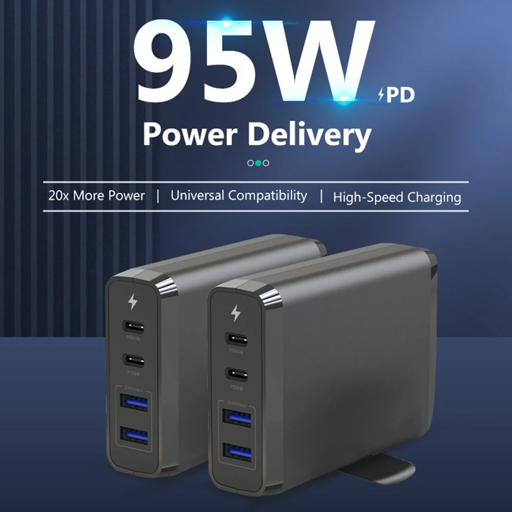 

GaN Charger 95W/65W/20W USB Type C PD Fast Charger Power Adapter Quick Charge 3.0 For MacBook IPad IPhone12 Samsung Xiaomi Phone