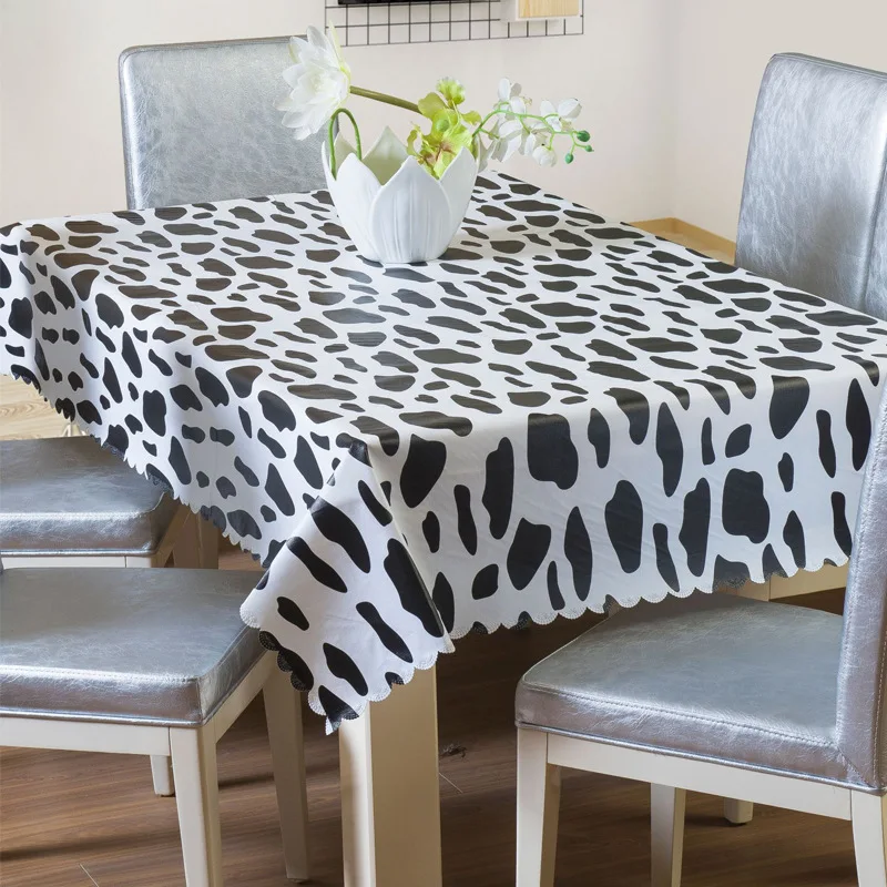 

Black White Cow Color PVC Tablecloth Waterproof Table Cloth Oil-proof Tablecloth Table Cover Tablecloth Room Table Cloth Decor