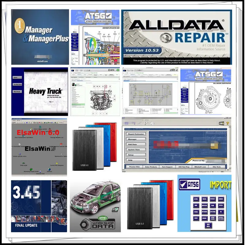 

2021 Hot Sale Auto Repair Software Alldata 10.53 Mit//Chell 2015 Vivid Workshop data 10.2 Atsg elsawin Auto...data 49 in 1tb HDD