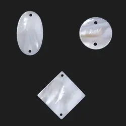White Shell Connectors Natural Mother of Pearl Round Shell Beads Connector Flat Loose Bead for Jewelry Making Accessories DIY