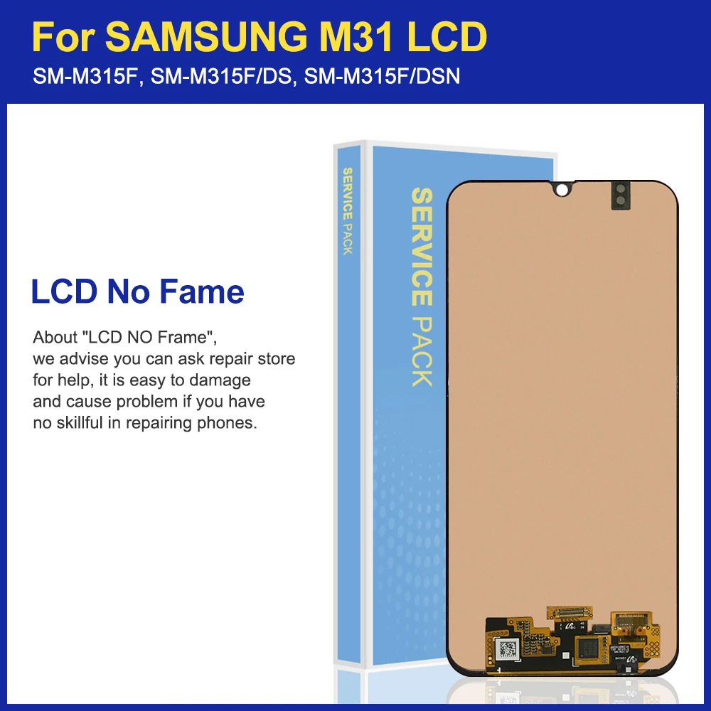 6.4\'\' Super Amoled M31 LCD Replacement For M31 M315 M315F SM-M315F Display Touch Screen Digitizer Assembly