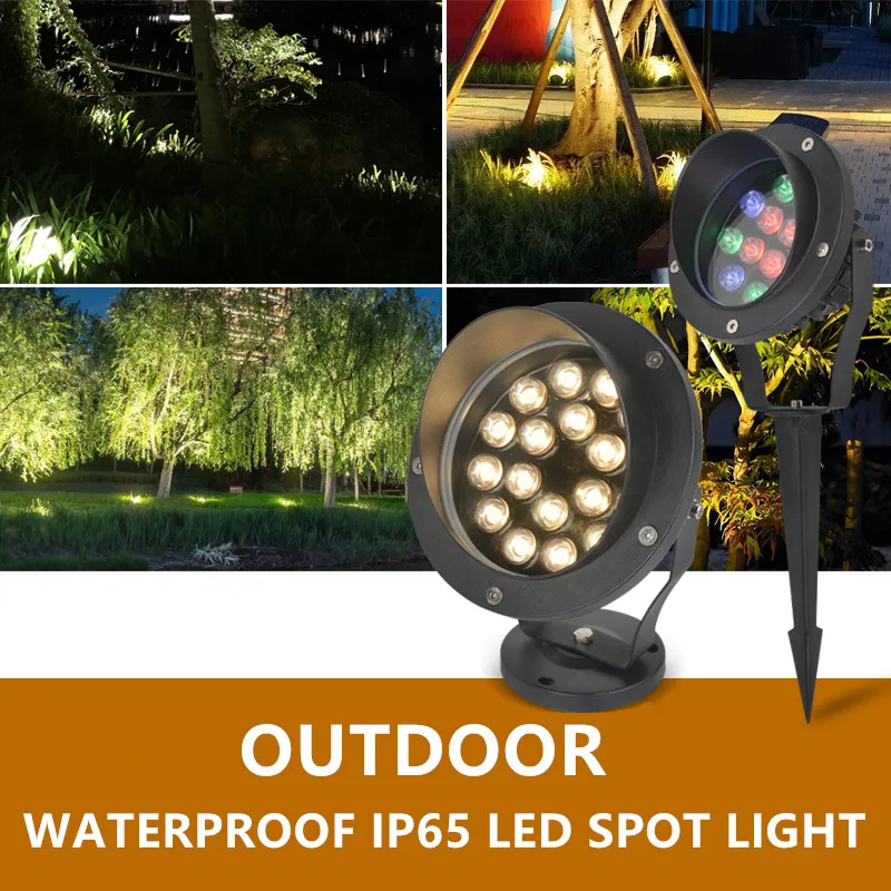 

3W 6W 12W 18W RGB Garden Lawn Light Outdoor LED Spike Lamp Bulbs Path Landscape Waterproof IP65 Spotlight 85-265V DC12V