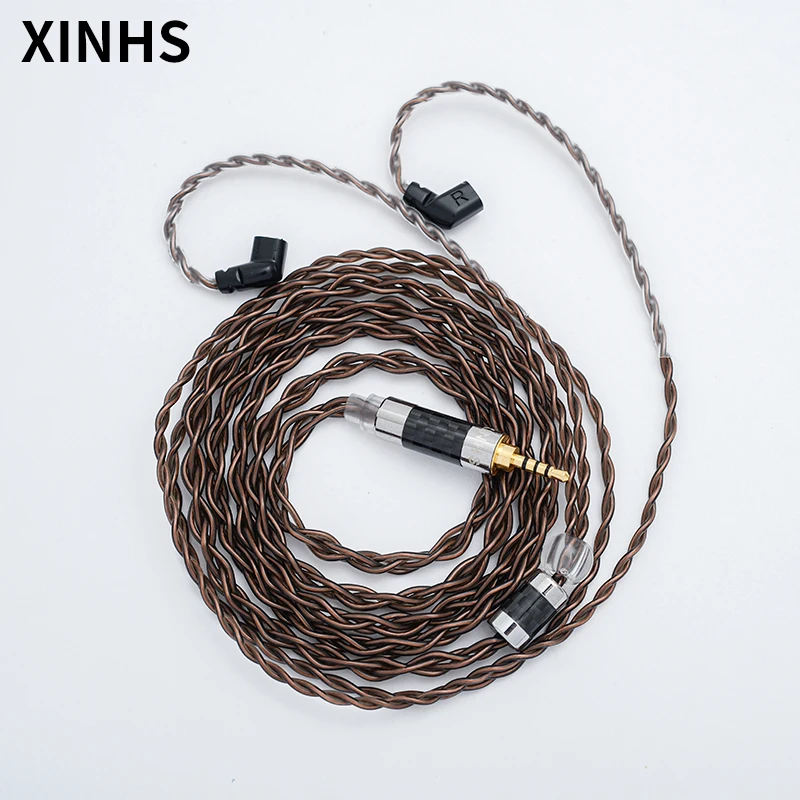 XINHS Hight Quality 7N Single Crystal Copper Audio Video Wire MMCX/0.78mm 2 Pin/QDC/TFZ Upgraded Earphones Cable