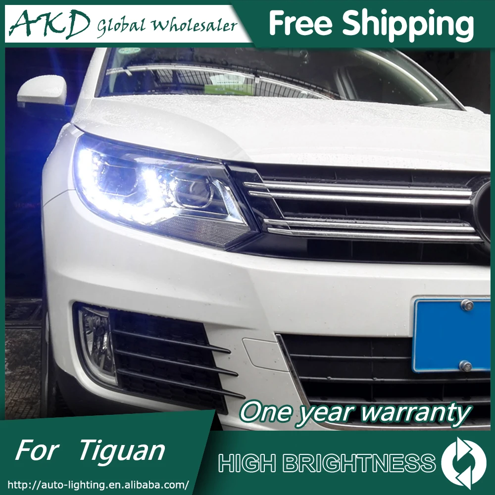 Car For VW Tiguan 2013–2017 Headlights DRL Hella LED Bi Xenon Bulb Fog Lights Car Accessory Tiguan Head Lamp