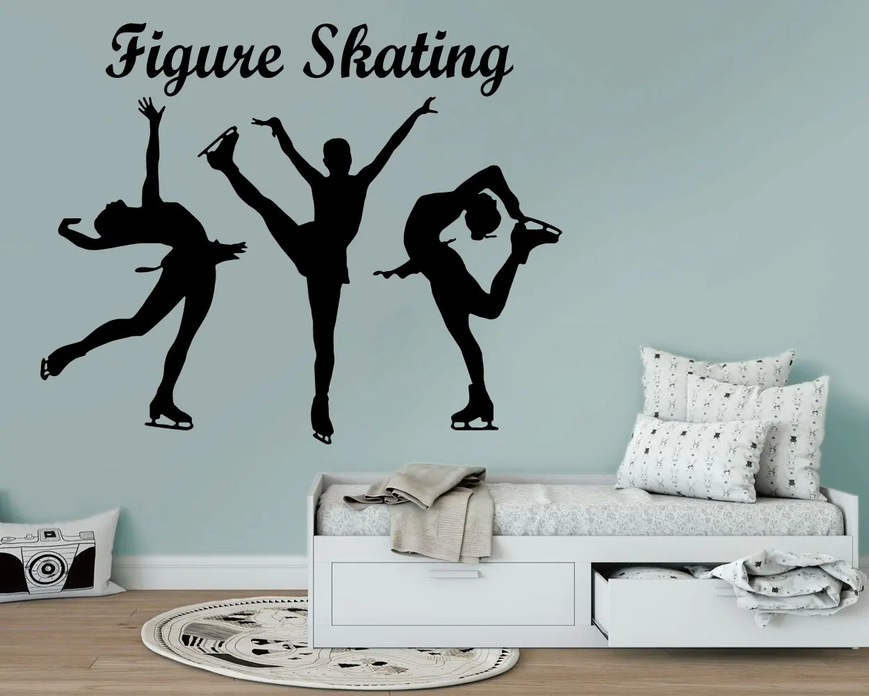 

Figure Skating Girl Wall Decal Vinyl Sticker Ice Skating Sport Decor Room Decoration 3YD8