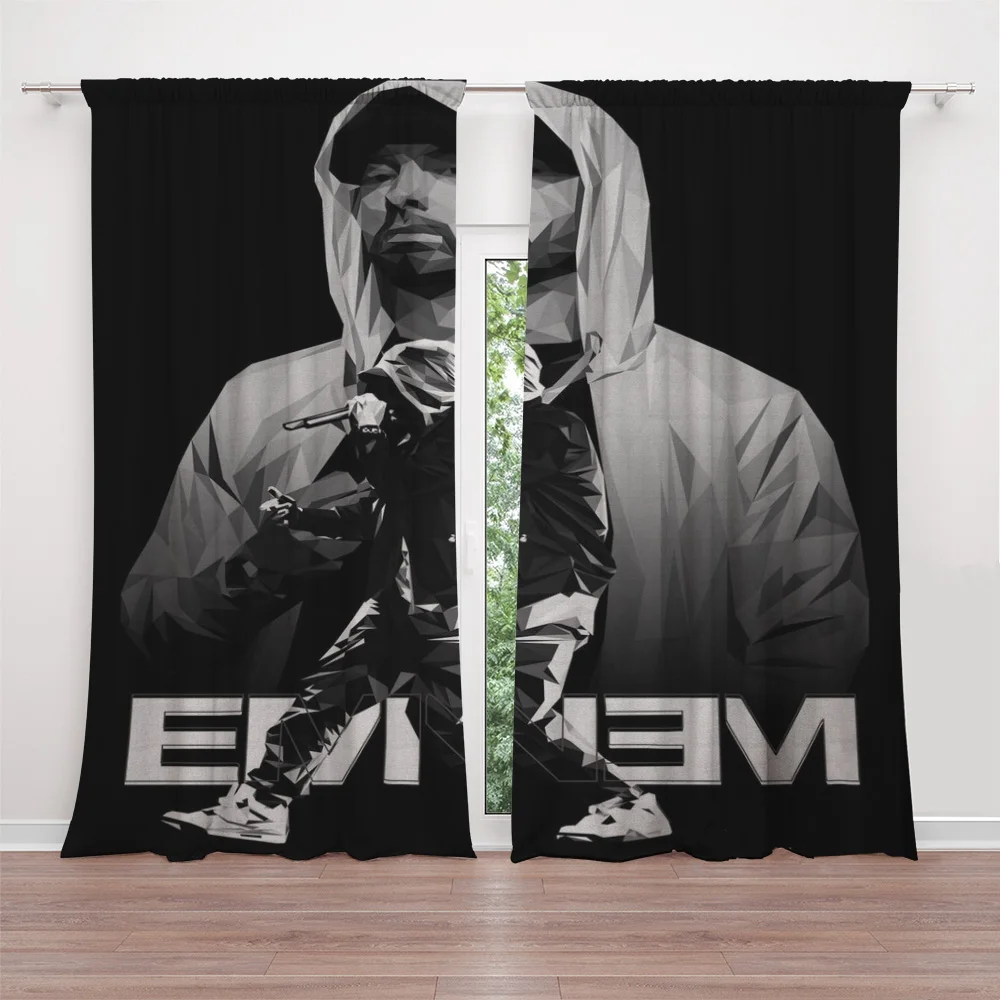 Eminem Curtains for Living Room 3D Printing Bedroom Kids Room Home Decoration 2 Panels/Set Dropshipping