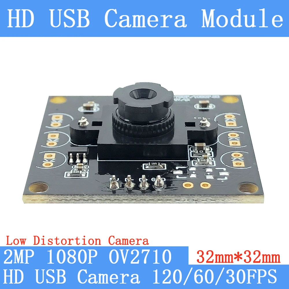 

32mm*32mm 1080P HD Low Distortion Surveillance MJPEG 120fps 60FPS 30FPS High Speed CCTV Linux UVC Webcam 2MP USB Camera Module