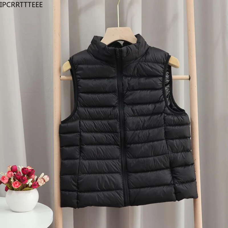 Autumn Winter Women Duck Down Vest 2023 Coat Ultralight Sleeveless Puffer Vest Jacket Ultra Thin Warm Down Jacket Waistcoat