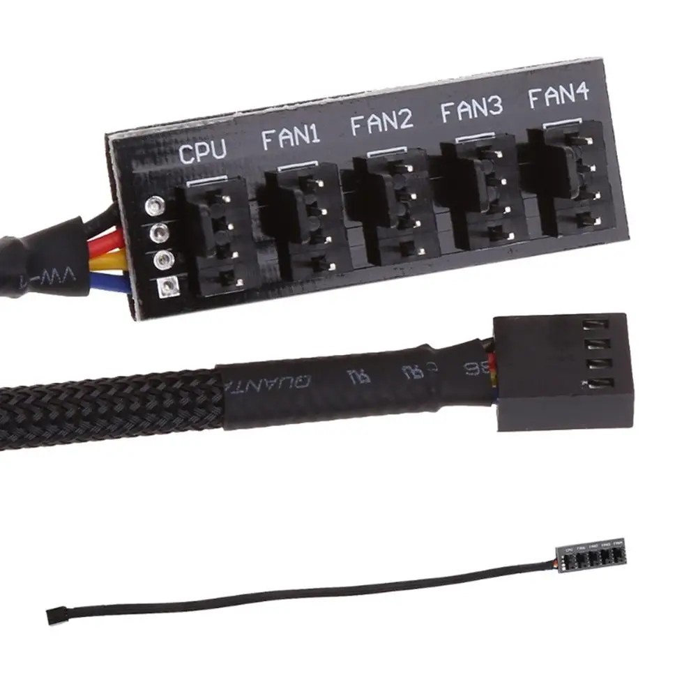 1 zu 5 4-Pin TX4 PWM CPU Lüfter Geflochtene Power Kabel Hub Splitter Adapter