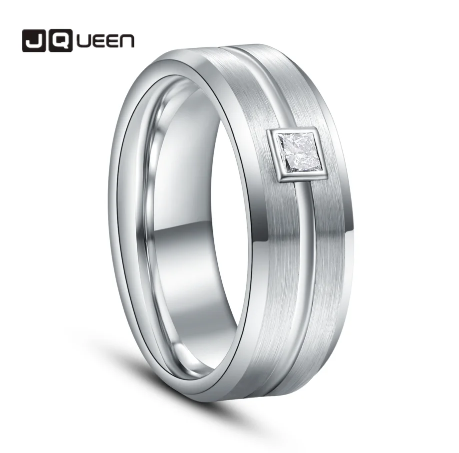 Wedding Ring Exquisite Primary Color Real Diamond 0.3ct Men Rings Real Tungsten Carbide Wedding Bands Male Ring