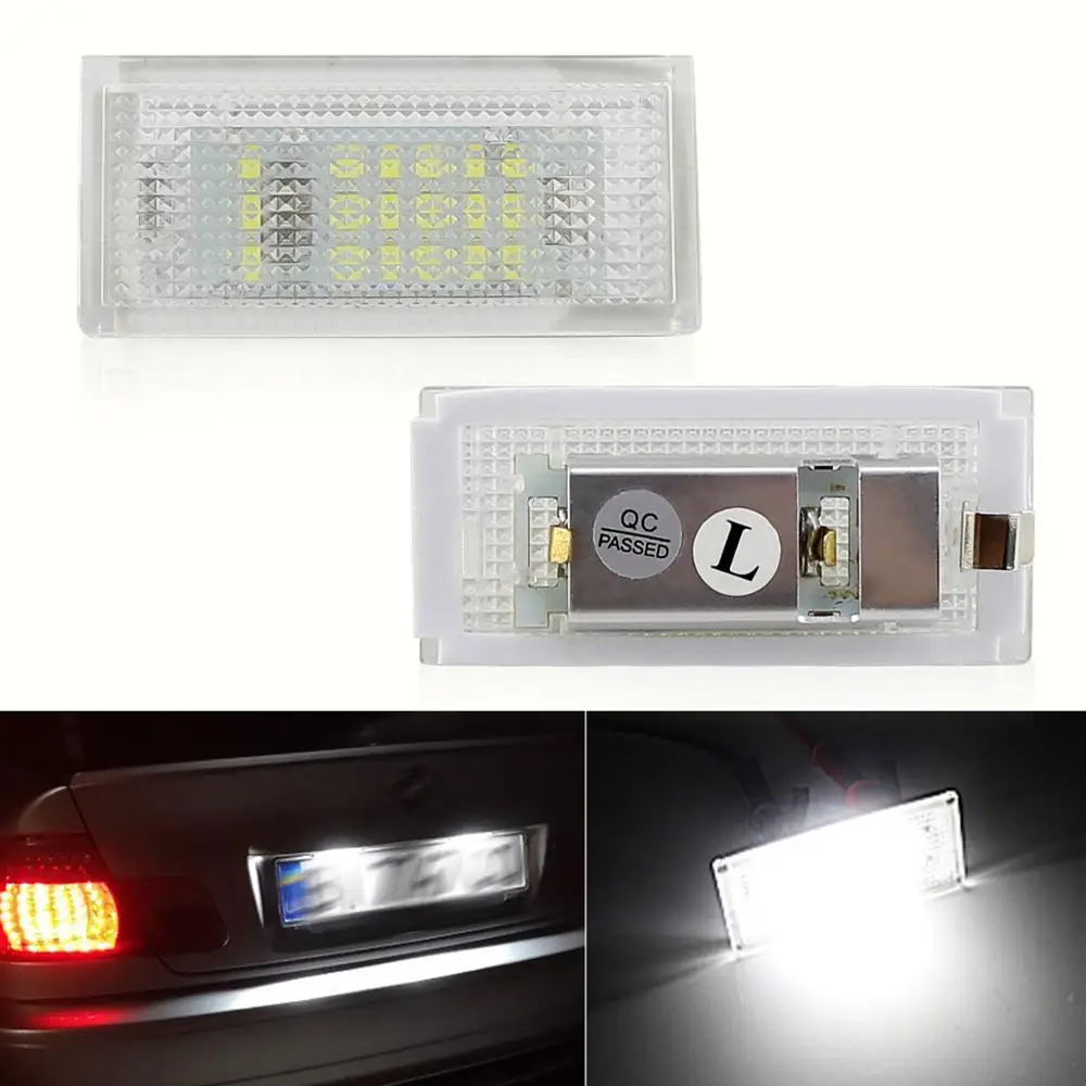 2pcs Led License Plate Light Canbus Auto Tail Lamp White LED Bulbs for BMW 3 Series 325i 328i 318 320 E46 2D M3 Facelift