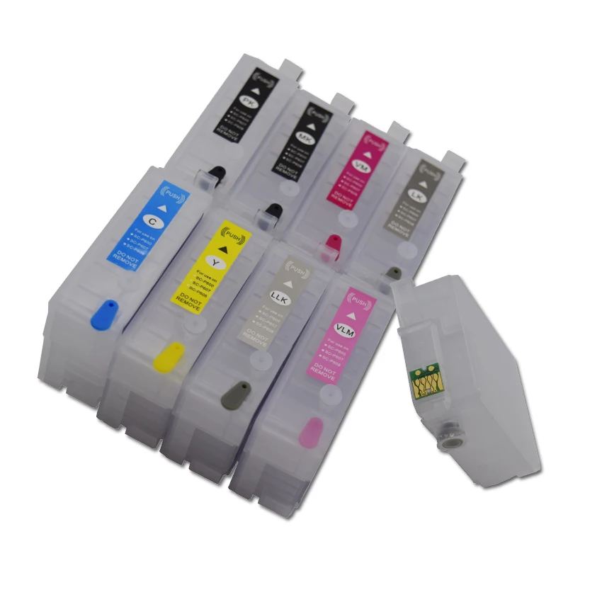 9 Pieces/Lot With ARC Chip Surecolor Refillable Ink Cartridge For Epson P600 T7601 T760 760 For Epson SC-P600 Printer
