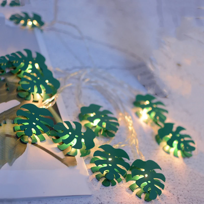 LED String Lights Christmas Decoration Turtle Leaf 2 Meter 10LED Battery Box For Birthday Wedding Party Home Dec Gift Warm White