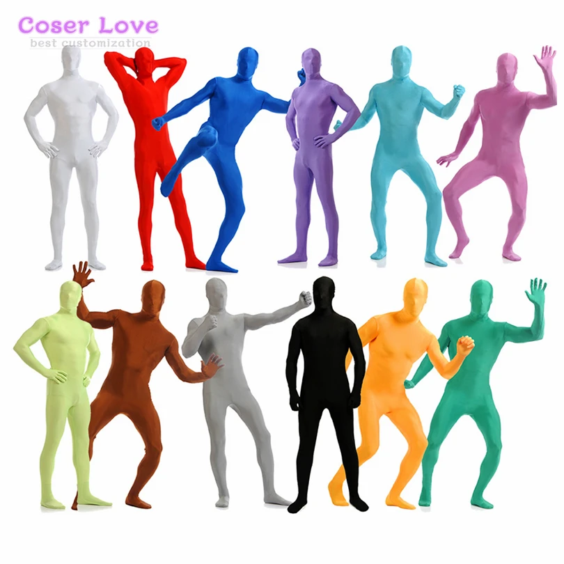 Stretch Costume Plain Solid Spandex Zentai Suit Jumpsuit Tights Bodysuit Halloween Performance Full Body Outfit