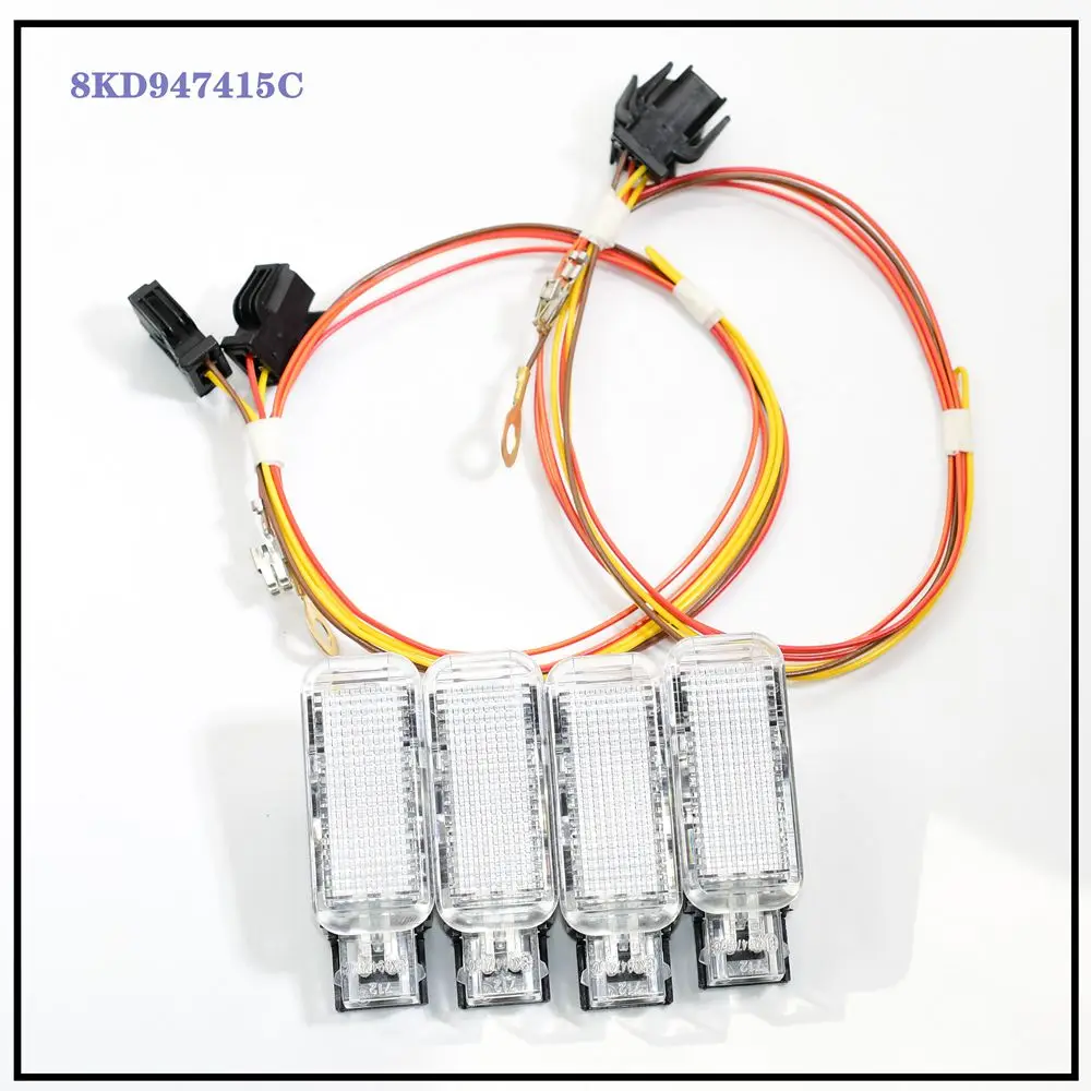 2-6 Pcs Interior Door light Trunk Illumination lamp & Wire Plug For A5 A6 S6 A8 Q5 8KD947415C 8KD 947 415 C