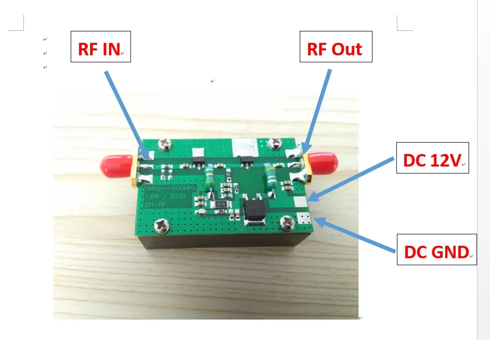 1MHz -- 500MHz 1.5W Amplifier HF FM VHF UHF FM Transmitter Broadband RF Power Amplifier