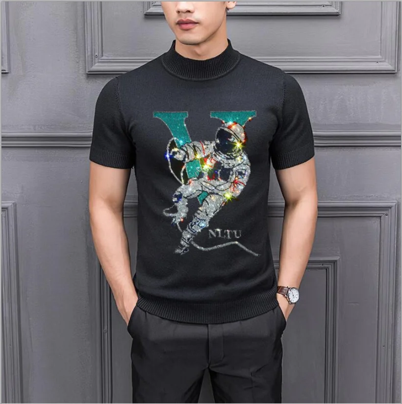

Hot drilling Anime Casual Male Autumn Fashion Rhinestones Sweater Jumper s Sale Cotton