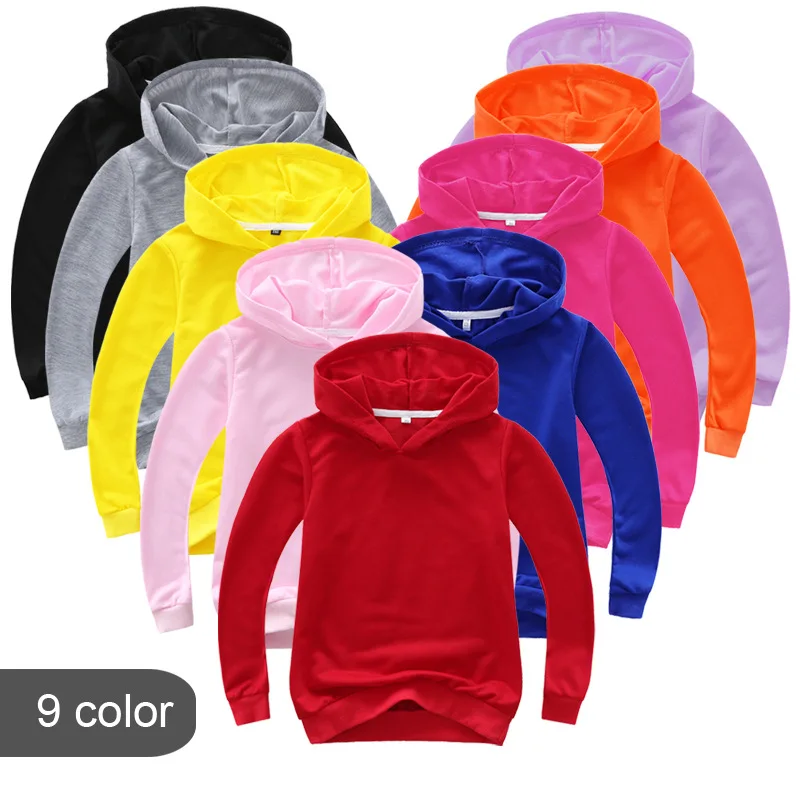 Mantel Musim Semi Musim Gugur 12 Warna Pakaian Bayi Laki-laki Perempuan Sweter Bertudung Polos Anak-anak Berkerudung Atasan Pullover Anak-anak 2021 Baru