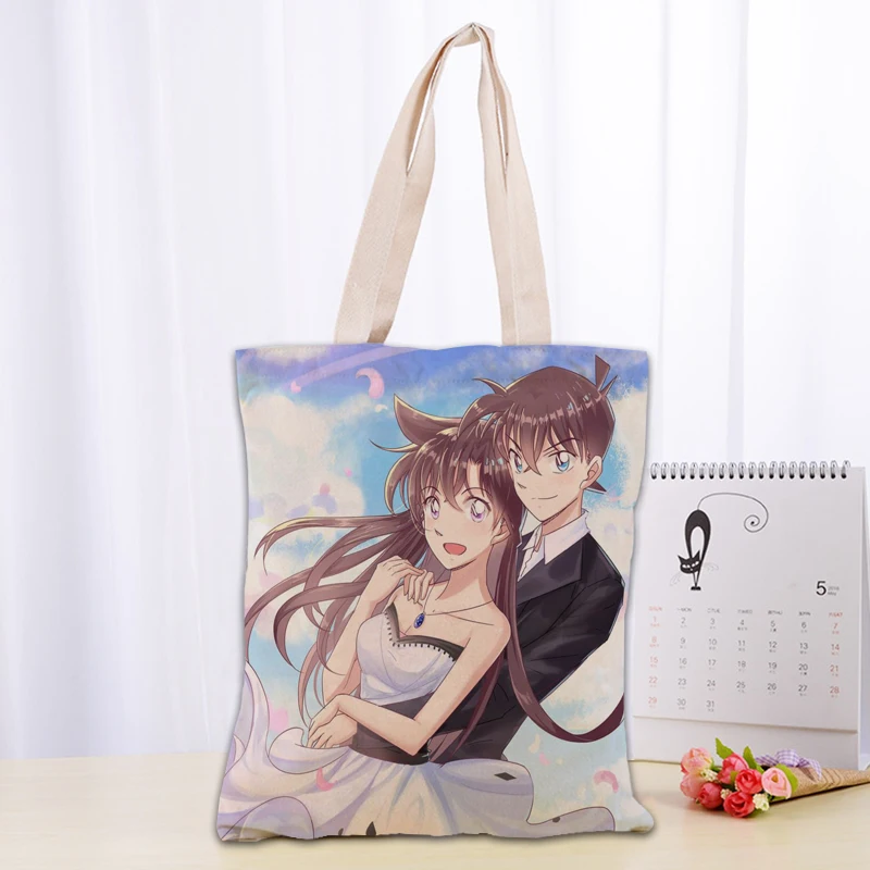 Detective Conan Tote Bag Foldable Shopping Bag Reusable Eco Large Unisex Canvas Fabric Shoulder Bags Tote Grocery Cloth Pouch