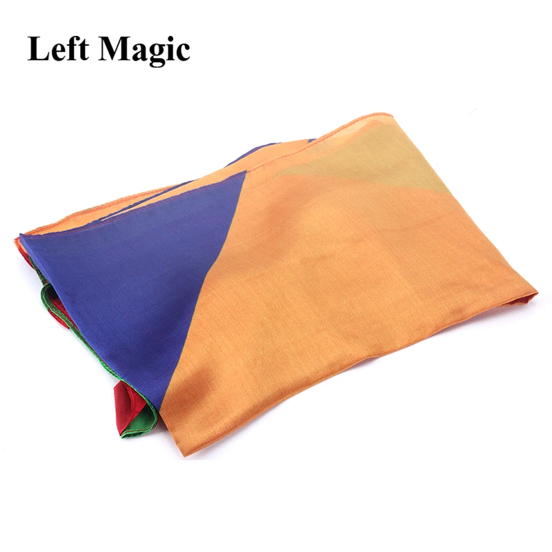 Four-Color Rainbow Stripes Scarf  Magic Tricks 45X45cm / 90X90mm Silk Cane Magic Stage Magic Tricks Fun Accessories Illusions