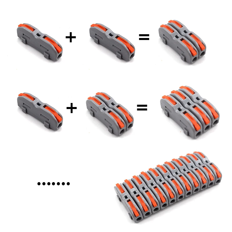 Universal Cable Wire Connector 222-421 2 3 Pin Splicing Push In Wiring Terminal Blocks Led Electric Mini Compact Fast Connectors