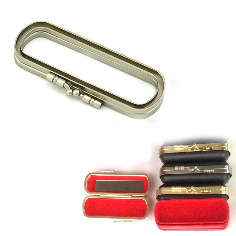 10cm Oval Bag Box Material Nickel Gold Head Coin Purse Frames Diy Accessaries Purse Bag Frame Kiss Clasp Plastic Purse Frame