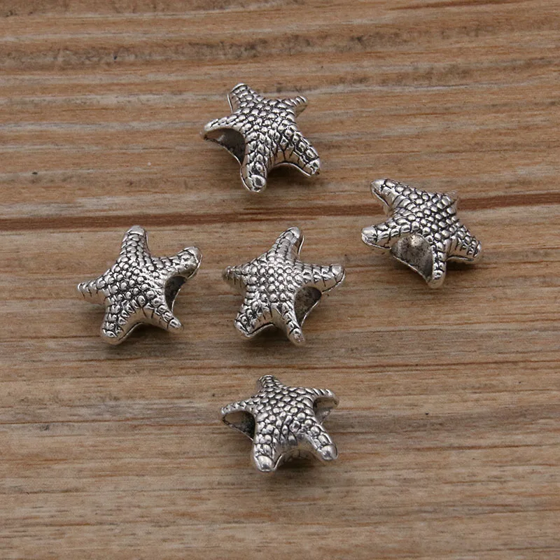 20Pcs 16 Style Starfish Dog Elephant Fox Big Hole Bead Animal Flowers Charms For DIY Necklace Bracelets Jewelry Handmade Making