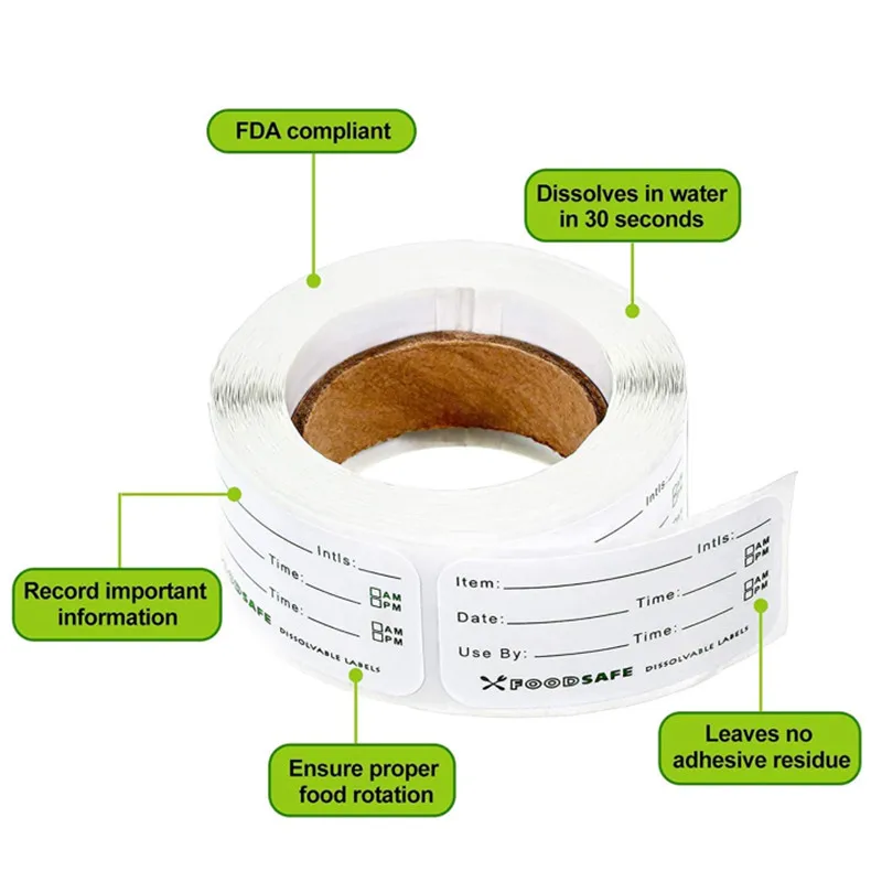 300/pcs etichette per la conservazione degli alimenti etichette per alimenti rimovibili adesive adesivo per congelatore per la conservazione degli
