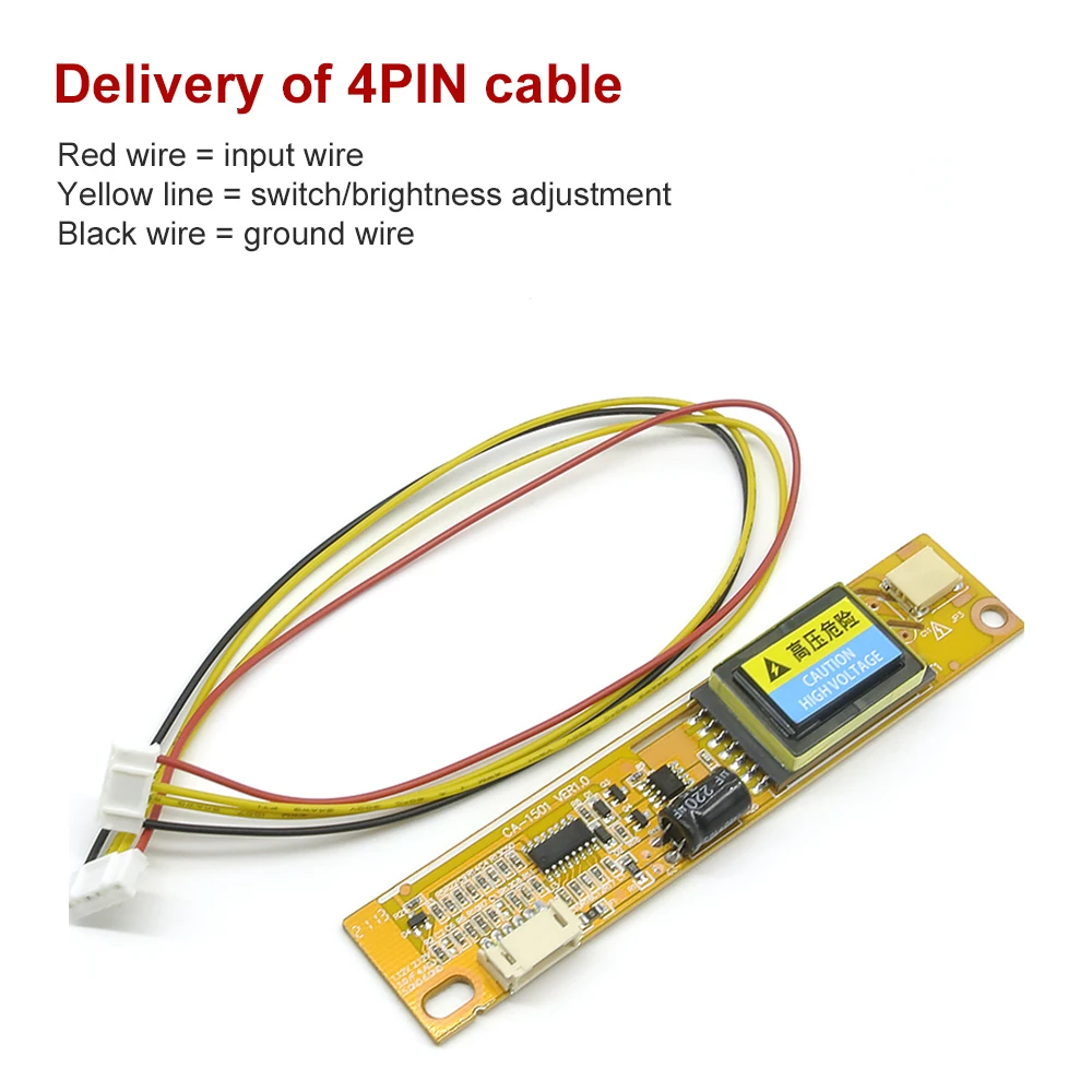 CA-1501 4 Lamp Universal Inverter CCFL Inverter Small Mouth 10V-25V Output for 15-22 inch LCD Display Monitor with 4 Cord