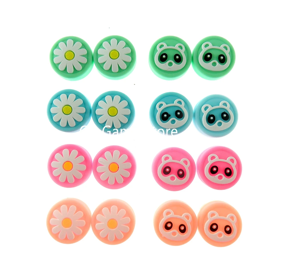 4pcs bear chrysanthemum pattern non-slip thumb caps for Nintendo NS Switch Rocker cap silicone controller for NS Switch