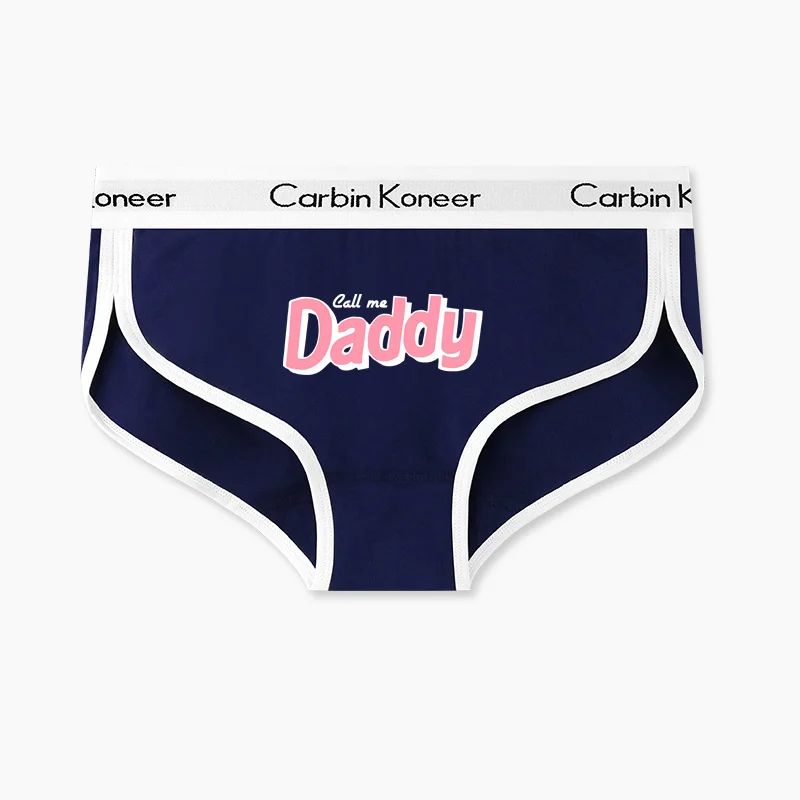 New Brand Call Me Daddy Pink Funny Print Briefs for Women Sexy Cotton Sports Underwear Lady Girl Panties Underpant for Female