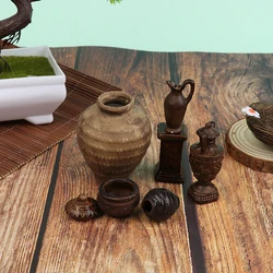 New Creative 1:12 Dollhouse Miniature Porcelain Flower Pot Ceramic jar Dolls House Accessories Home Decor Simulation Pot