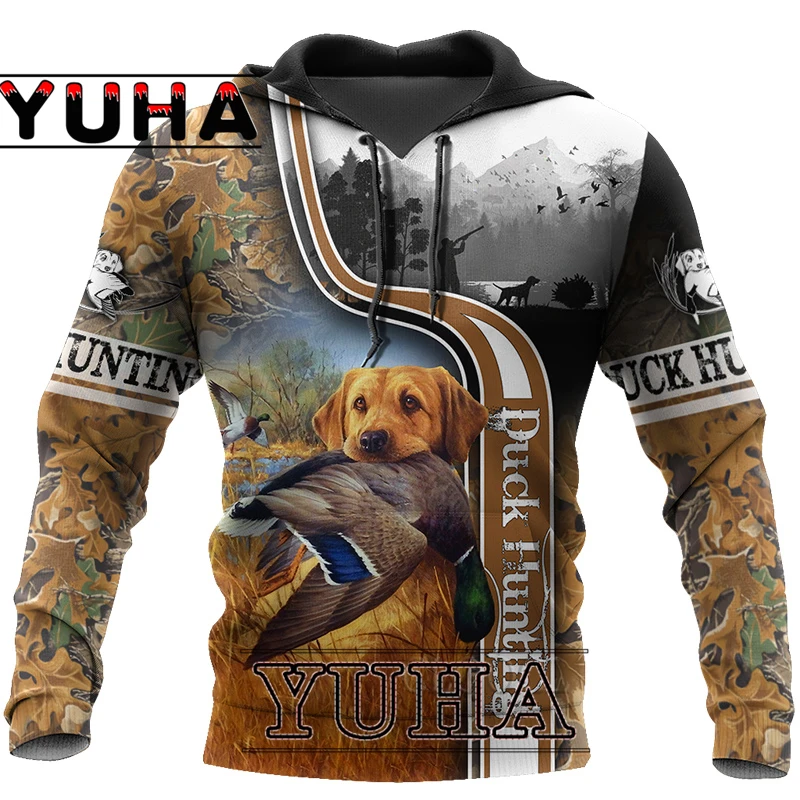 Autumn Fashion Hoodies Duck Hunting Camo 3D Printed Mens Sweatshirt Unisex   Pullover Casual Harajuku Streetwear