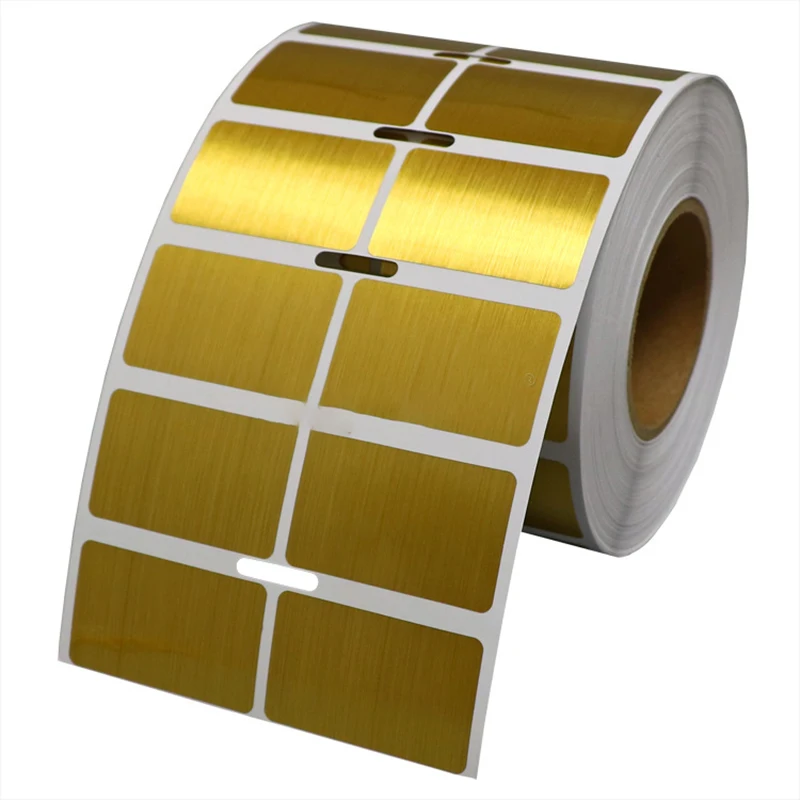 36x22mm*1500pcs Thermal Label Brushed Gold Sticker Adhesive Thermal Barcode Sticker Appliance/Metal label Need with Resin ribbon