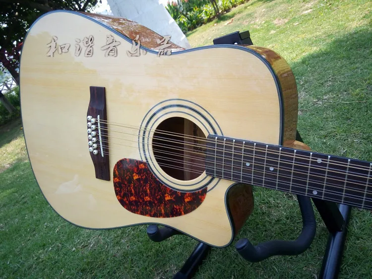 12 String  Acoustic Guitar Electric Balladry Folk Pop Flattop 41 Inch Picea Asperata Guitarra Light Cutaway Electro