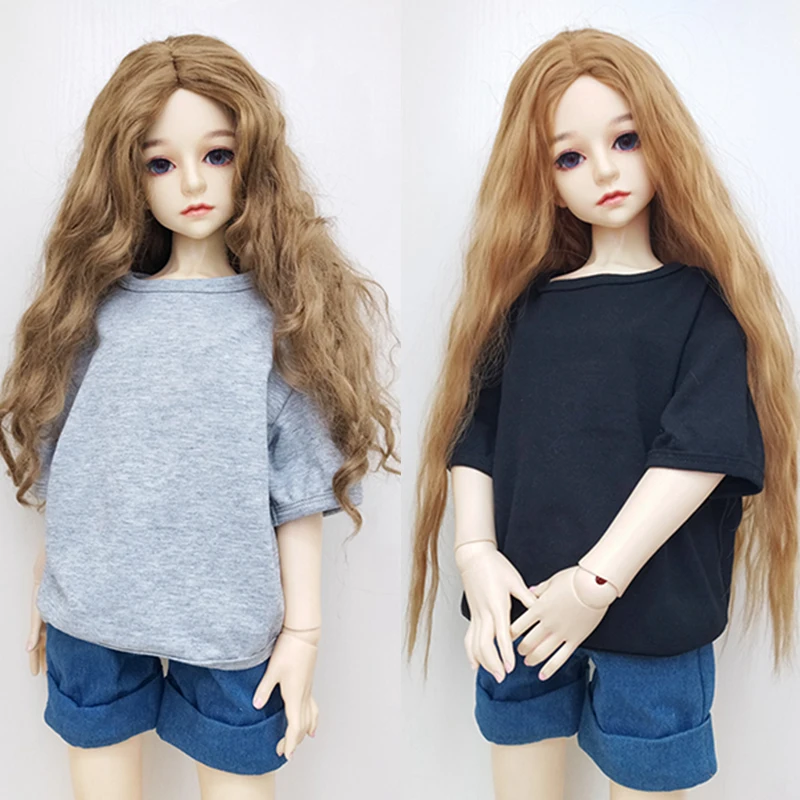 30/45/60 cm BJD Doll Clothes T shirt+Denim shorts for 1/3 1/4 1/6 Joint Doll Fashion BJD SD DD doll accessories Boys girls toys