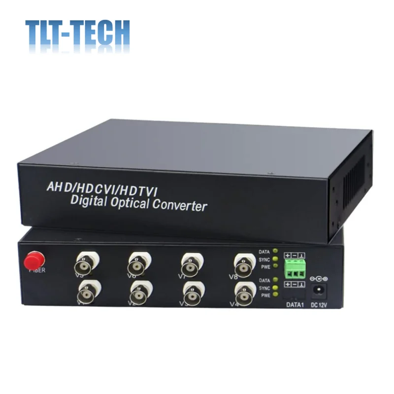 

8 Channels Video Media Converters Over Fiber Optical with RS485 Data for HD CCTV 1080P 960p 720p CVI TVI AHD Cameras