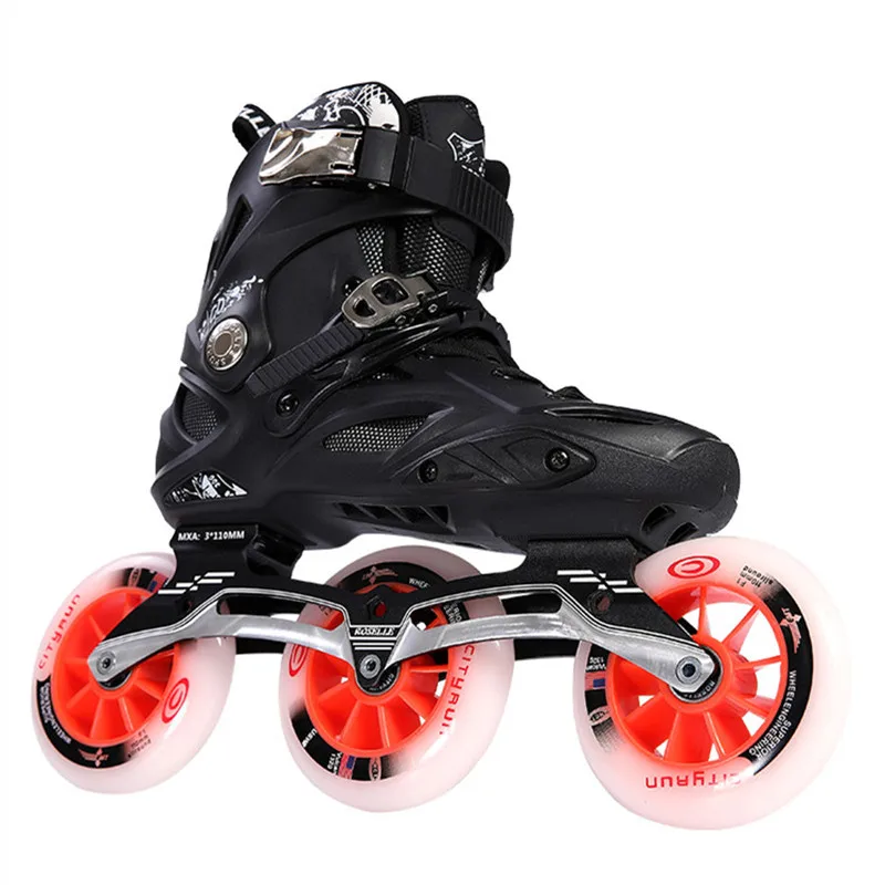 ROSELLE 3*110mm Black Silver Dual-colors Inline Speed Skates Base Aluminium Alloy CNC 6061 Speed Frame 3 Wheels 110mm Chassis