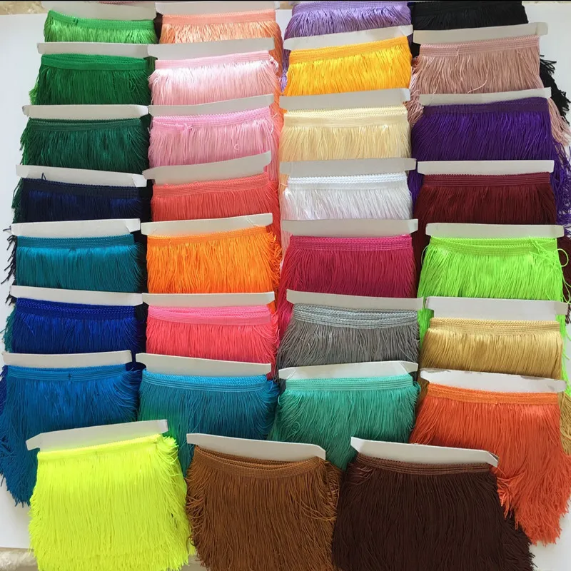 10 Yards 15cm Long Lace Polyester Fringe Decorative Belt Sewing Dress Latin Stage Curtain Clothes DIY Accessories