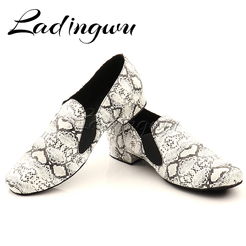 Ladingwu Latin Dance Shoes Men\'s Sneakers Ballroom Dance Shoes Soft Bottom Professional Performance Men Dance Shoes Elastic Band