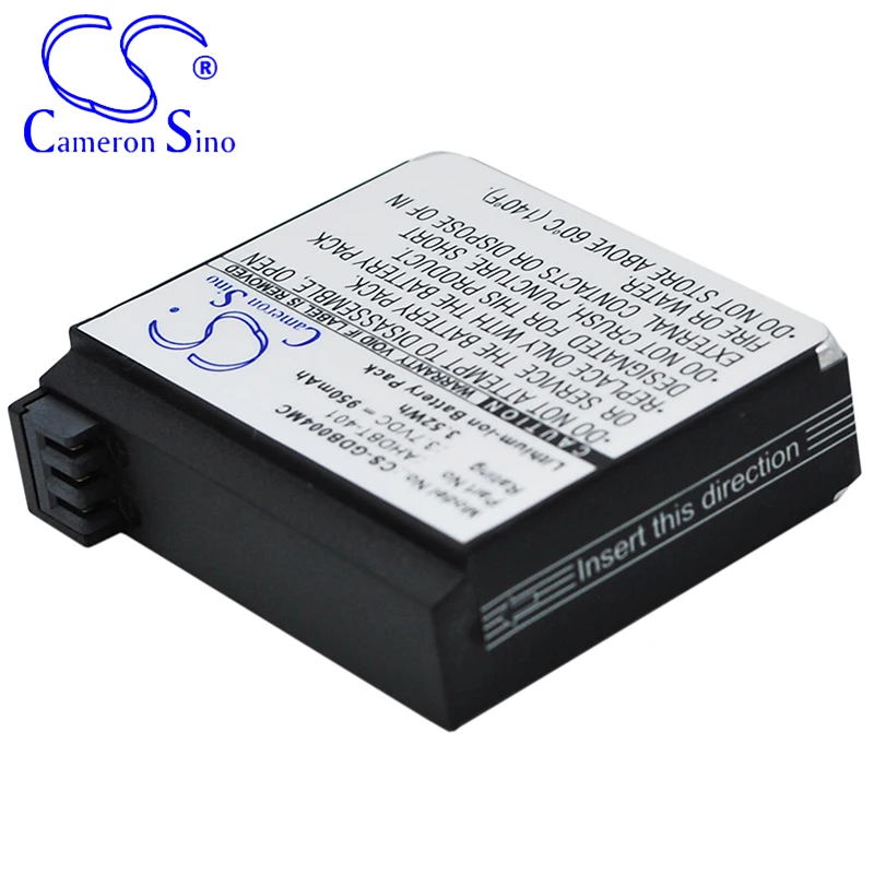 بطارية CameronSino لـ GoPro Hero 4 Hero 4 Silver Hero 4 Black Hero 4+ تناسب بطارية كاميرا GoPro 335-06532-000 AHDBT-401 3.80 فولت