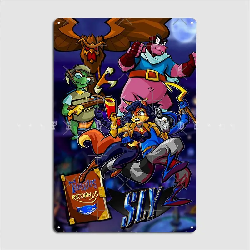 Sly Coopers And The Thievius Raccoonus Metal Sign Club Cinema Design Poster Tin Sign Posters