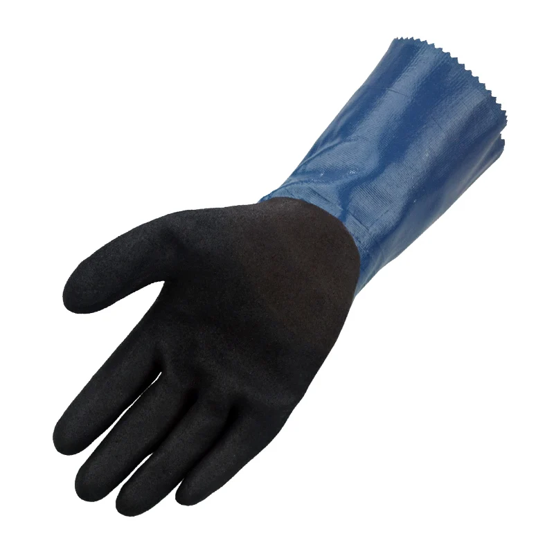 Chemical Resistant Work Glove Long Cuff Safety Mittens 2 Pairs Micro Foam Nitrile Maxi High Flex Waterproof Oil Proof Acid Base