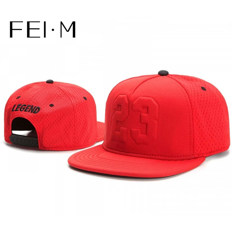 FEI M Fashion 23 LEGEND Snapback Cap Red Breathable Running Adult Outdoor Casual Sun Baseball Cap Travel Hip Hop Sun Hat Bone