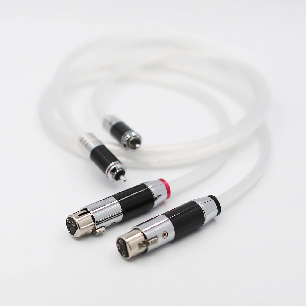 Pair 5N Single Silver Plated 2RCA Male TO XLR Female Plug Audio Cable HIFI