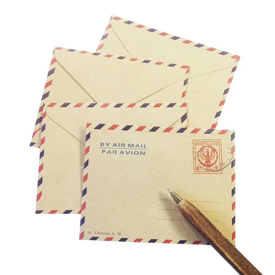 10 Pcs/lot Mini Retro British Style Travel Envelop Kraft Paper Envelopes For Mini Postcard Small Gift Greeting Sobres Invitacion
