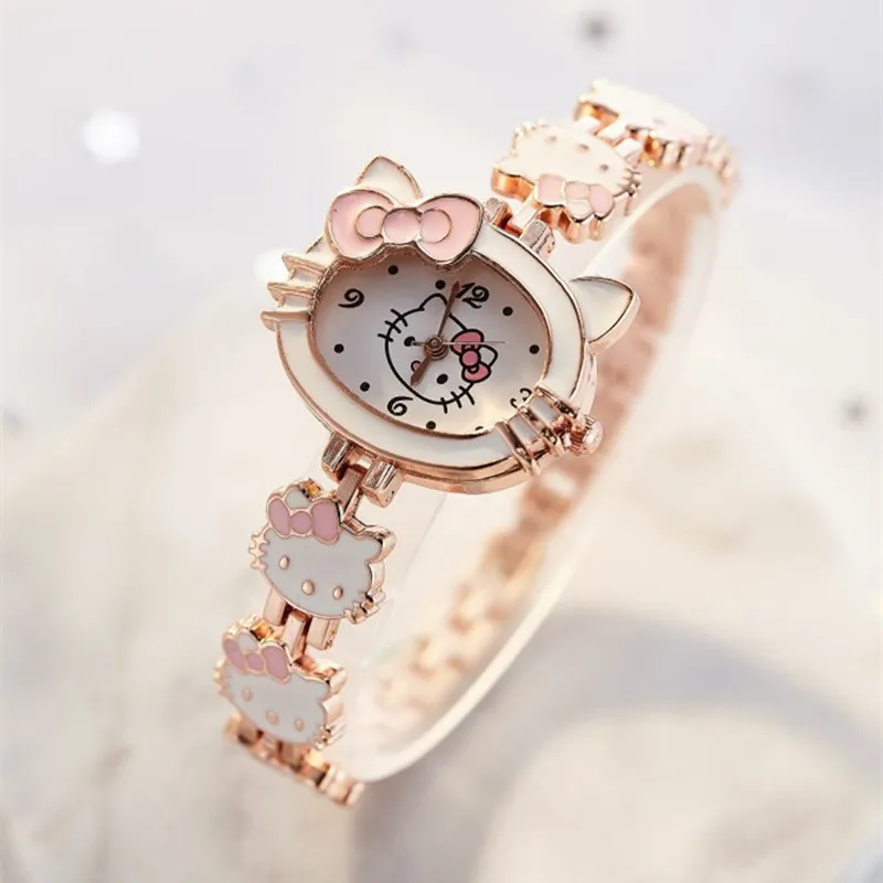 Offre spéciale reloj enfants filles montres dessin animé beau Bracelet étudiant enfants montre KT mignon montre à Quartz cadeau d'anniversaire de haute qualité