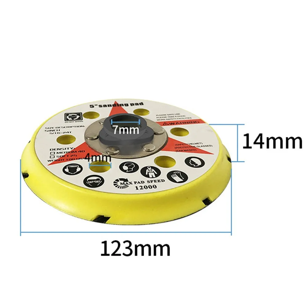 Backing Plate For Dual Action Polisher DA Polisher Backing Plate Back Holder 5 Inch 125mm 15Holes Polishing Pad