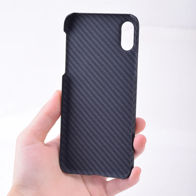 Aramid Carbon Fiber Cel Phone Case For Iphone X XR XS Max Half Coverage Ultra-Light And Thin Luxury Business Hard Shell Cover